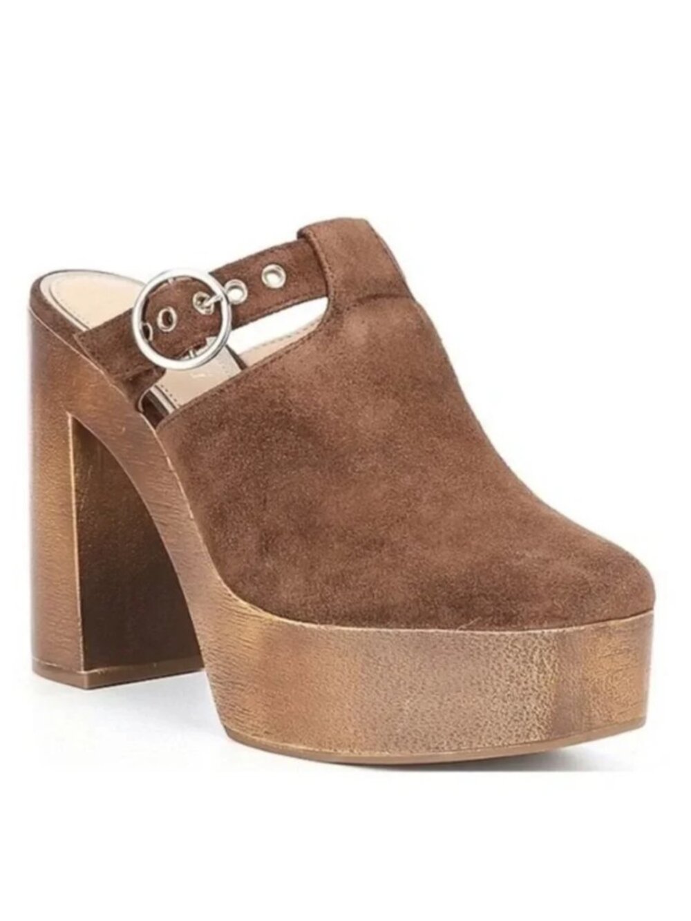NEW Gianni Bini Sotelo Buckle Detail Suede Platform Clogs Mismatched Sizes
